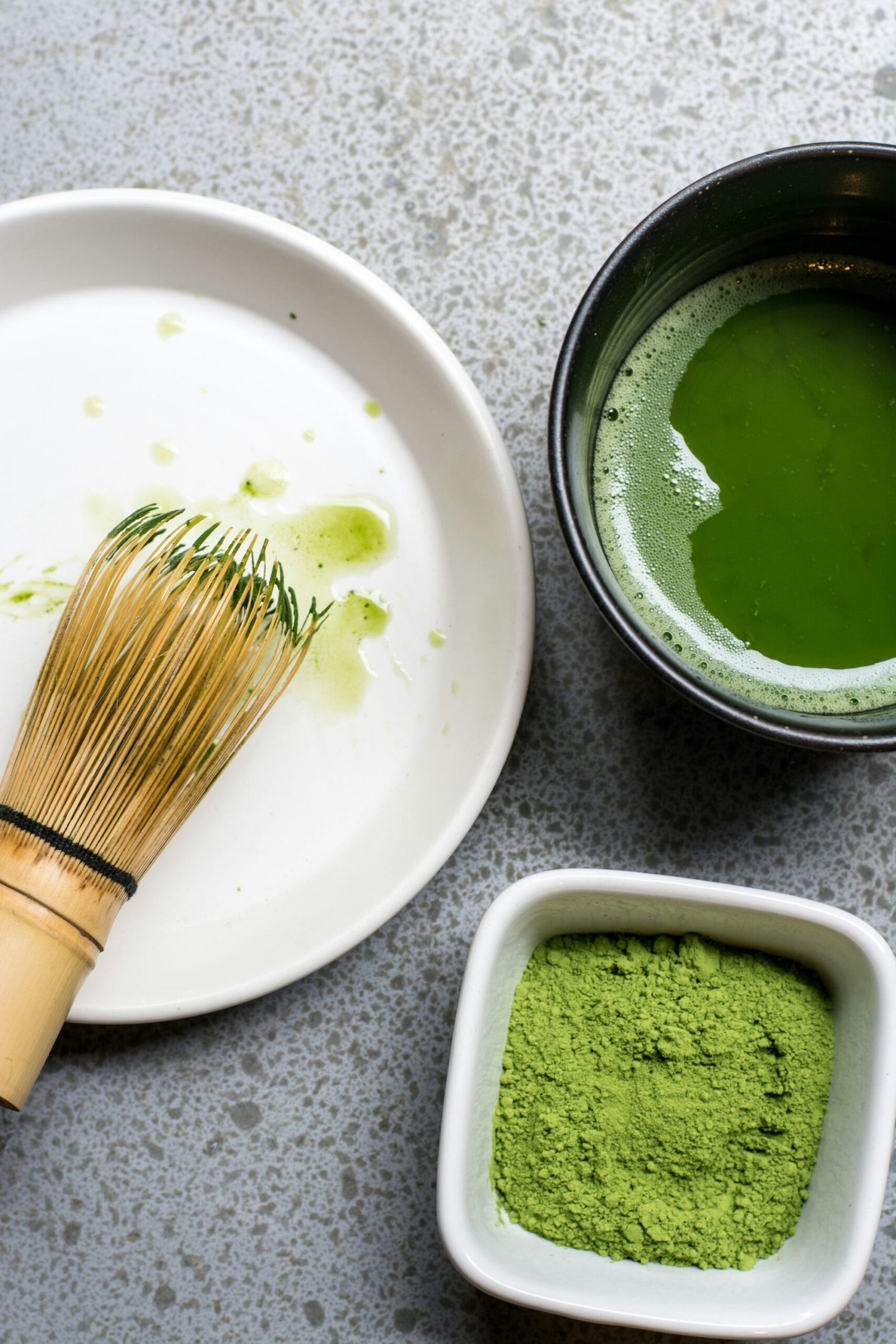 Japanese matcha with bamboo whisk