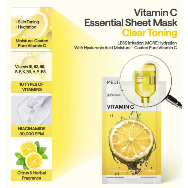 Mediheal Vitamin C 3 Mediheal Vitamin C Essential Mask — Clear Toning